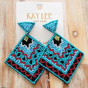 Seed Bead Statement Earrings Santa Fe Style